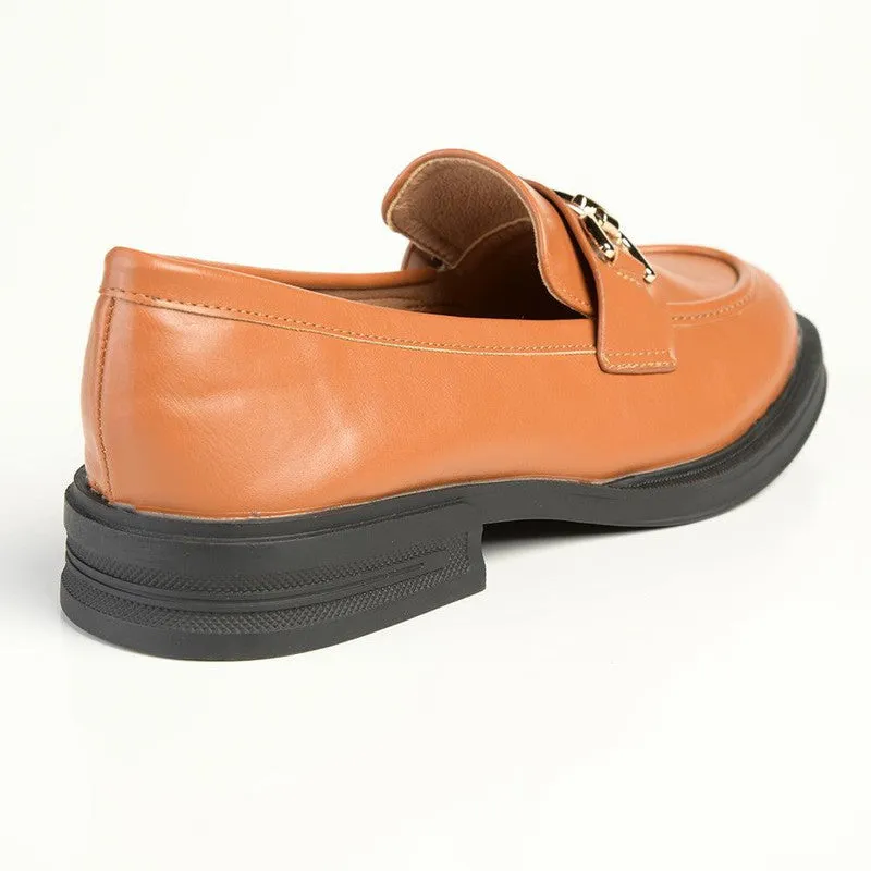 Madison Poppy Platform Loafer -Dark Tan