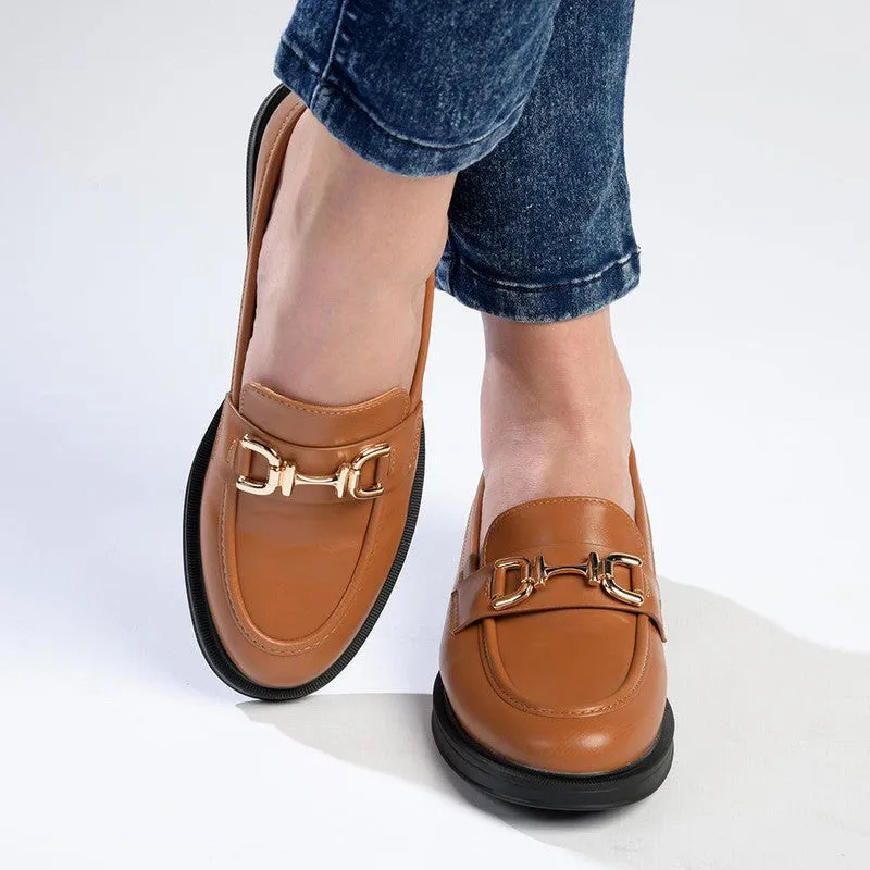 Madison Poppy Platform Loafer -Dark Tan