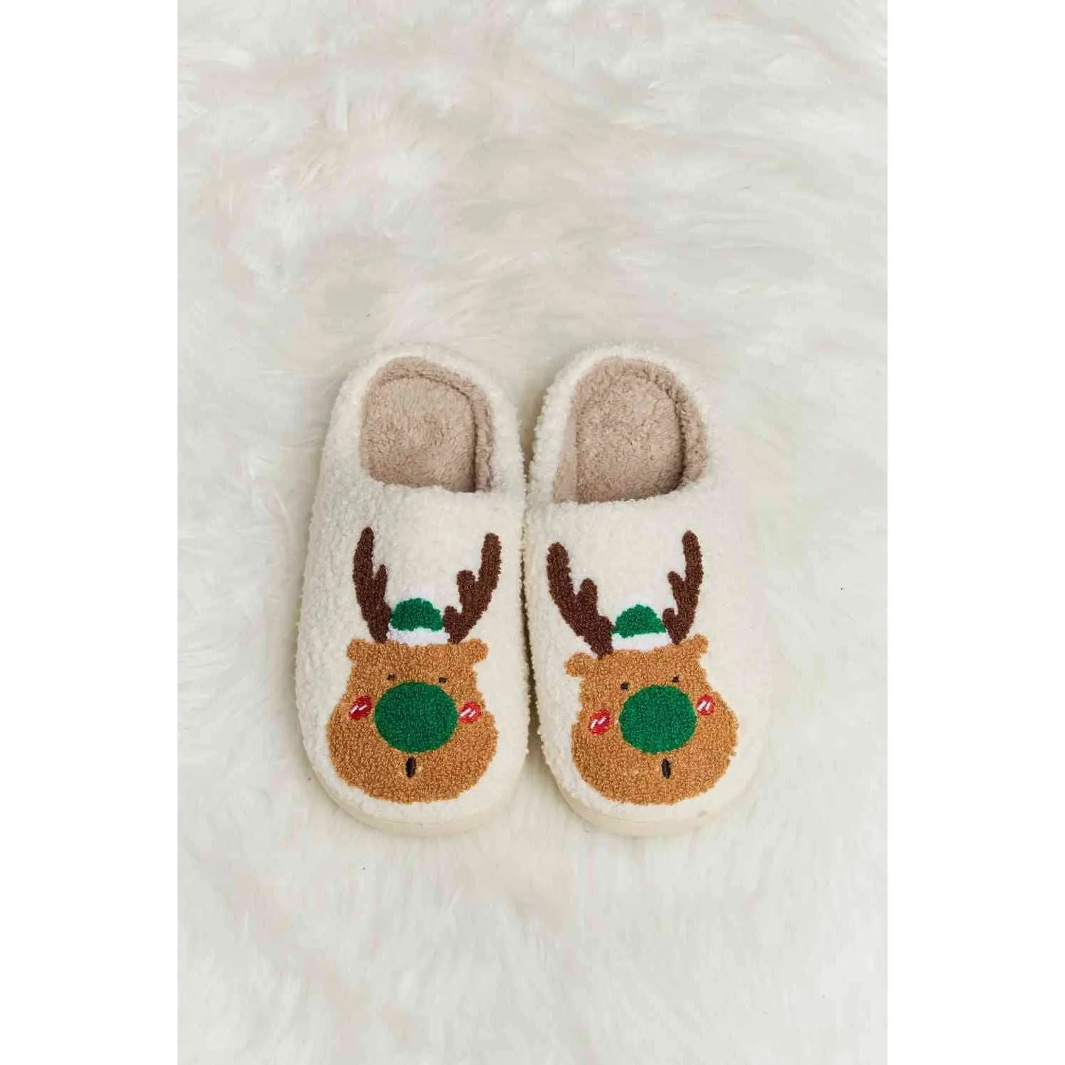 Melody Rudolph Print Plush Slide Slippers