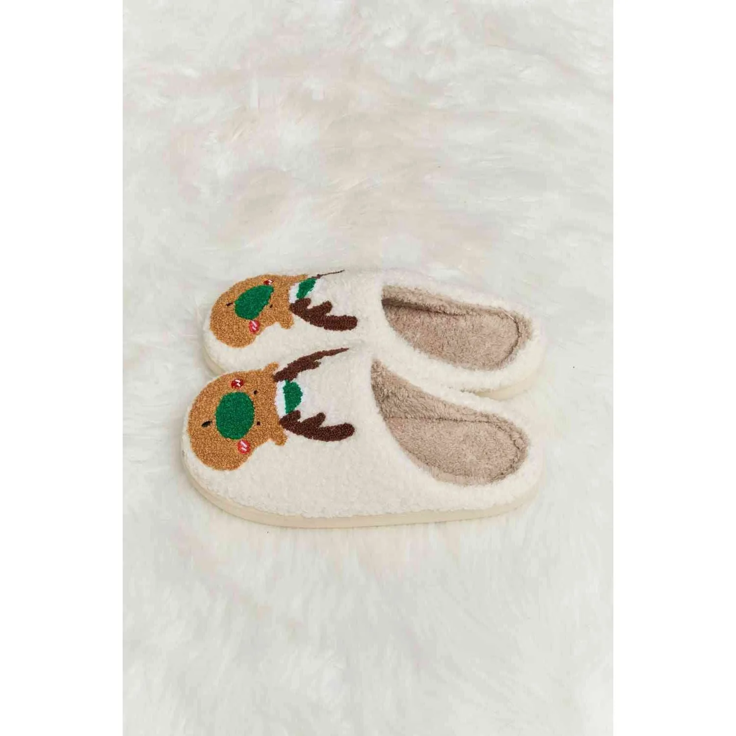 Melody Rudolph Print Plush Slide Slippers