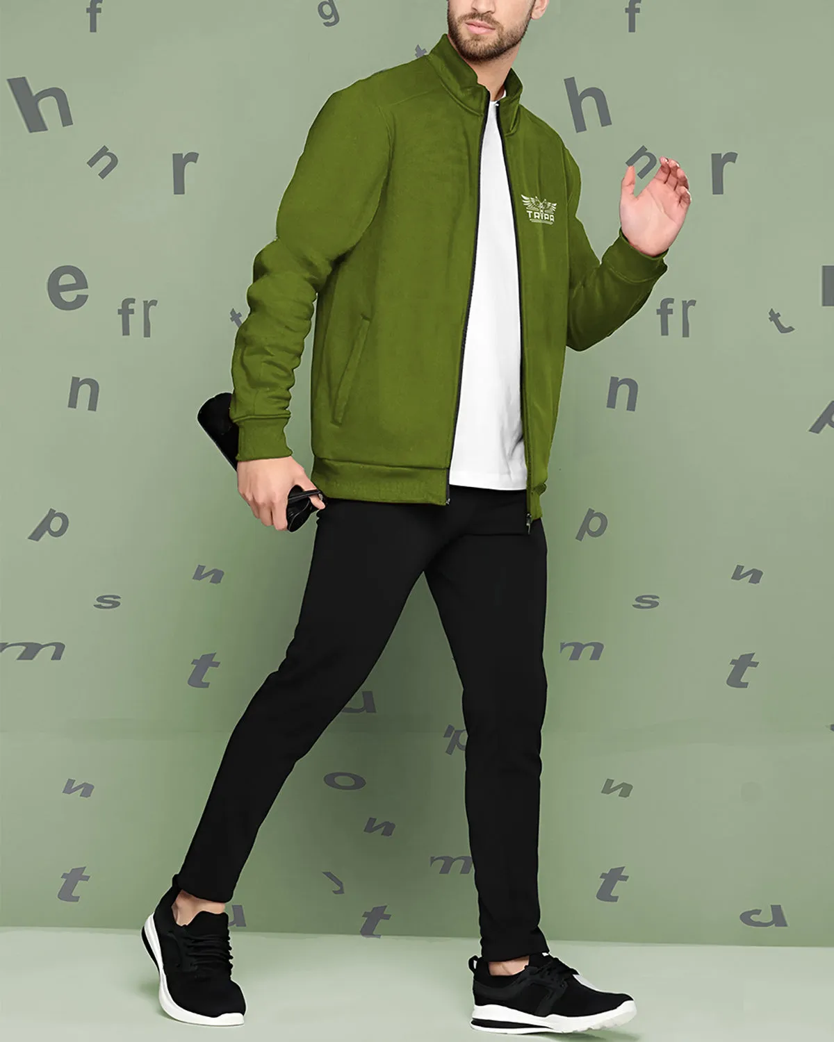 Men Casual Jacket - Olive Green