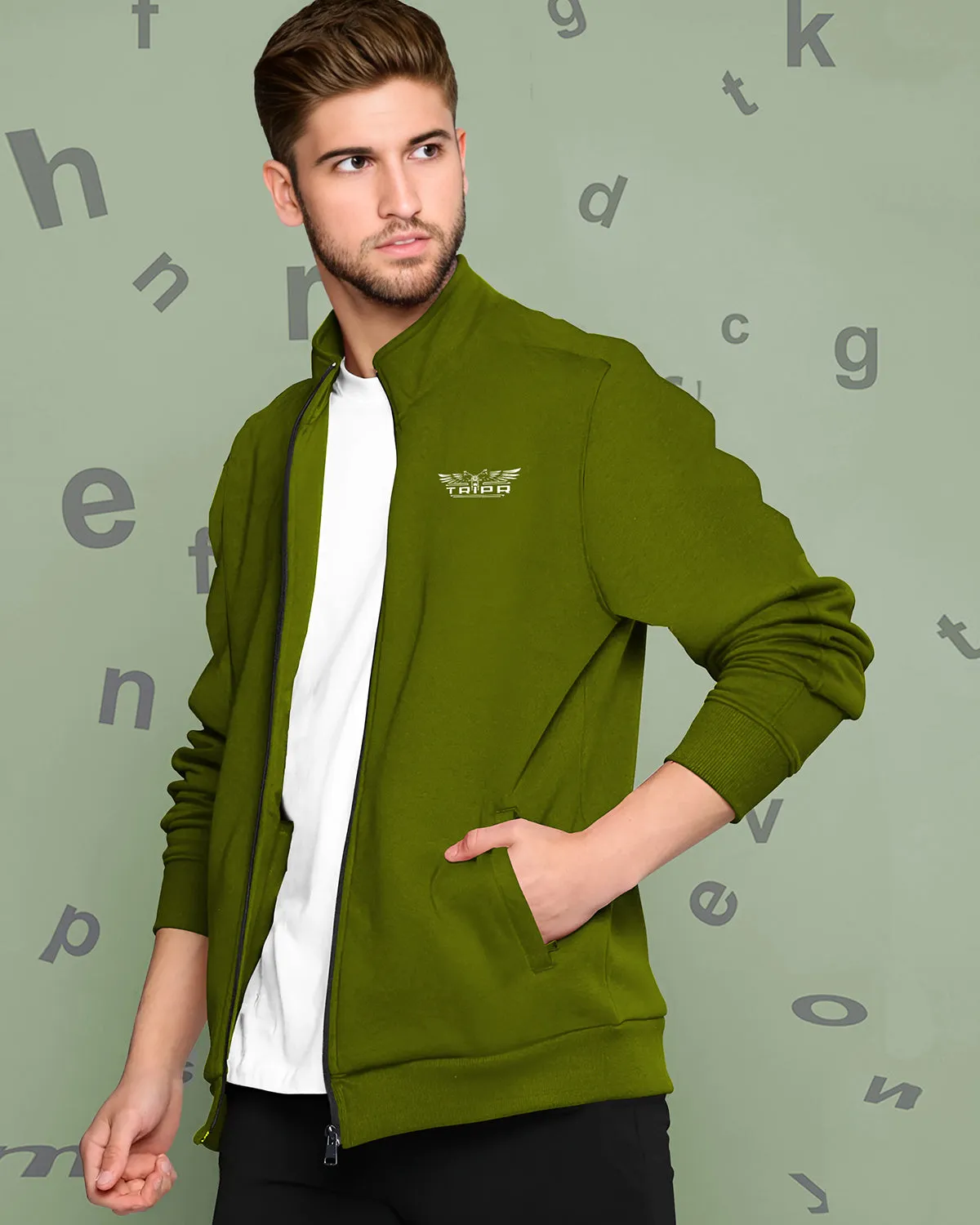 Men Casual Jacket - Olive Green