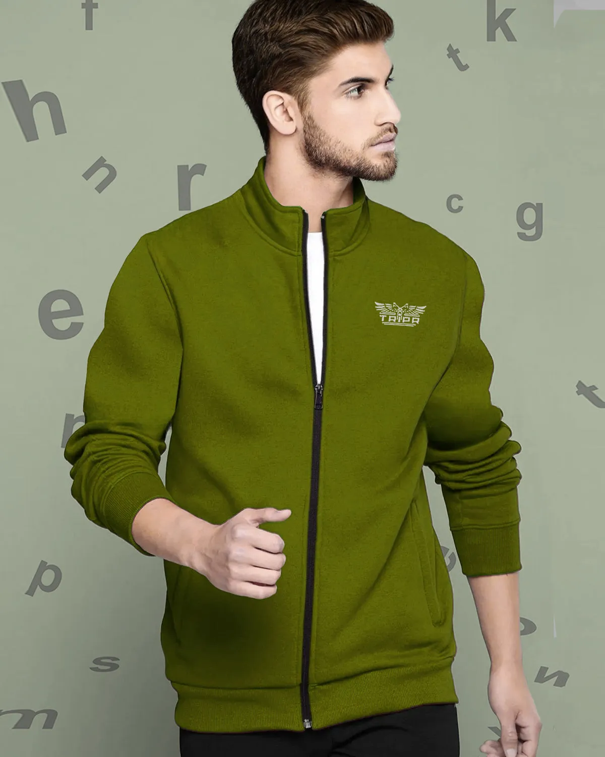 Men Casual Jacket - Olive Green