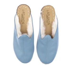 Men's Ice Blue Shearling Slippers