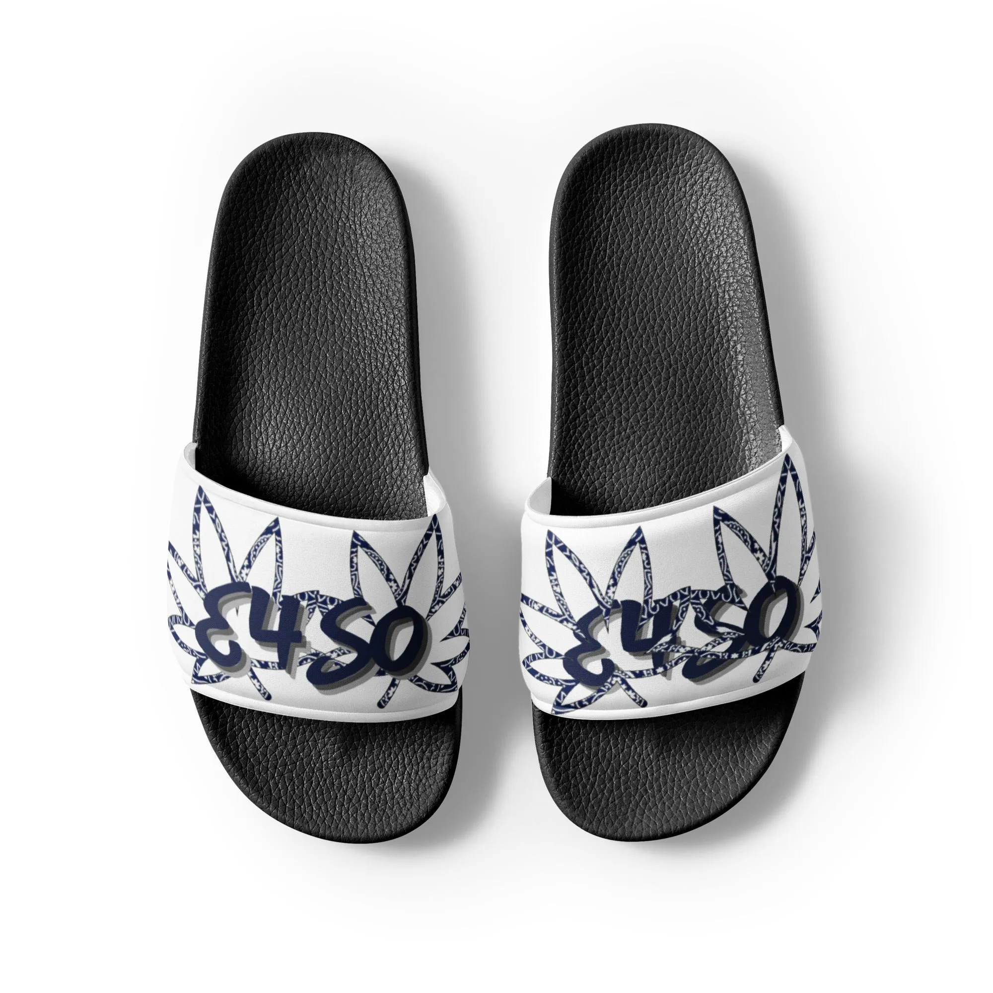 Navy Hollow Leaf Bandana slides