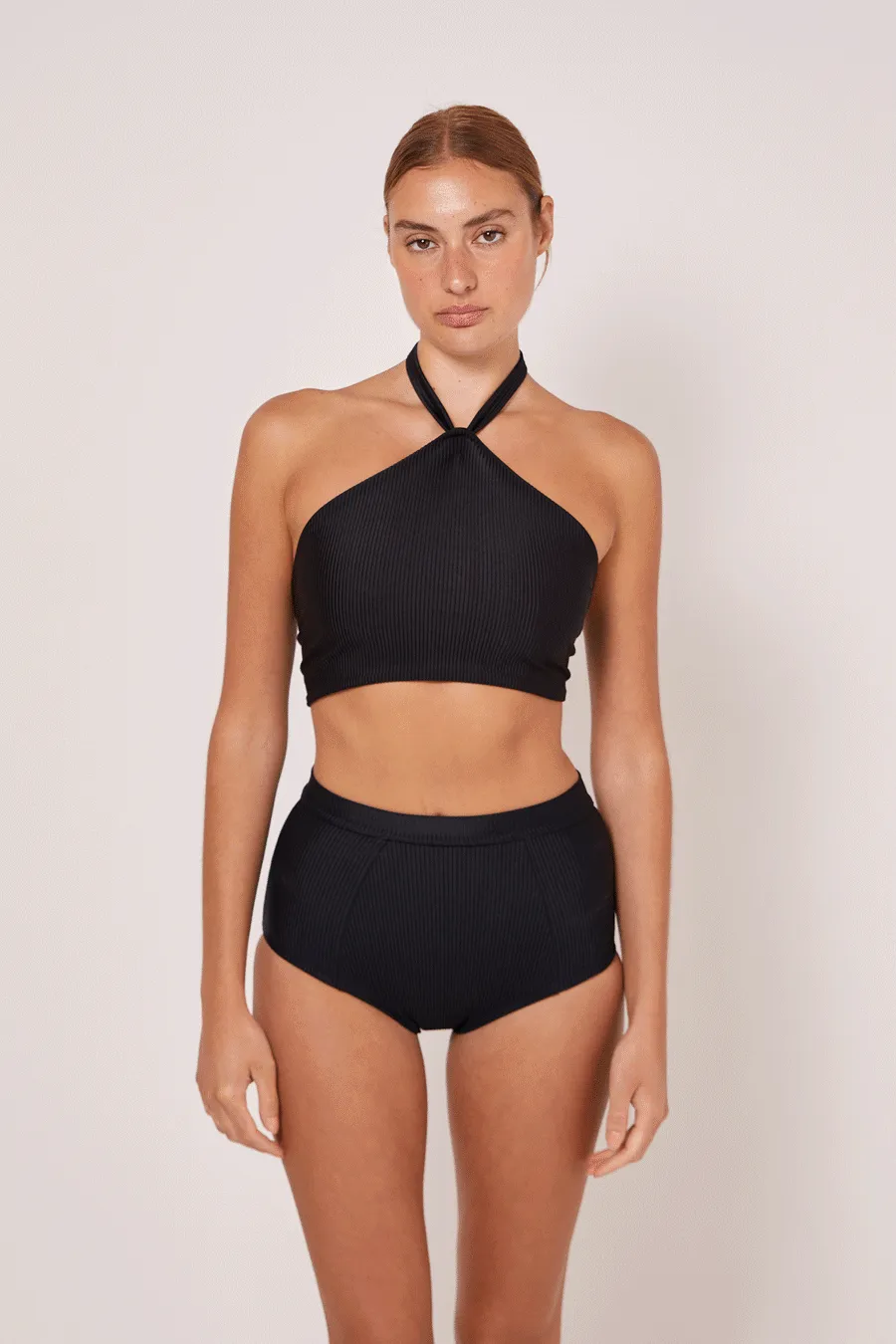 OLIVIA MULTI WAY HALTER BIKINI TOP - BLACK