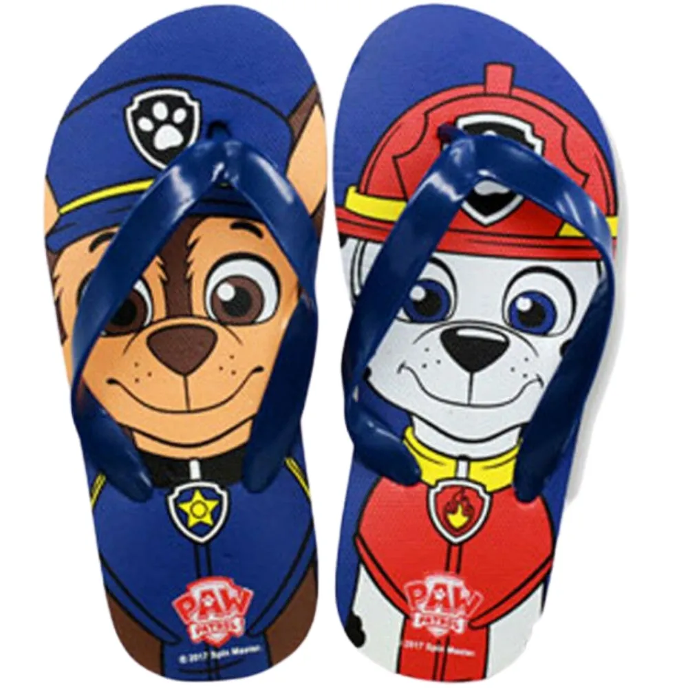 Paw Patrol Character Face Print Flip Flops