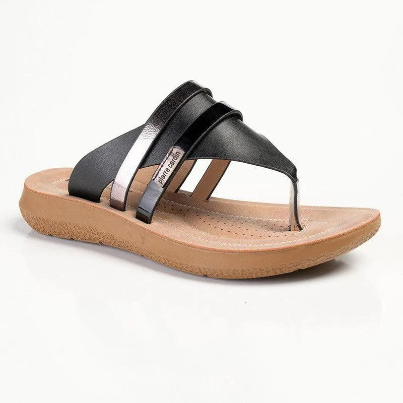 Pierre Cardin Domitilla T Bar Sandal - Black