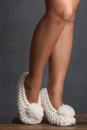 Pom Pom Slipper in Ivory