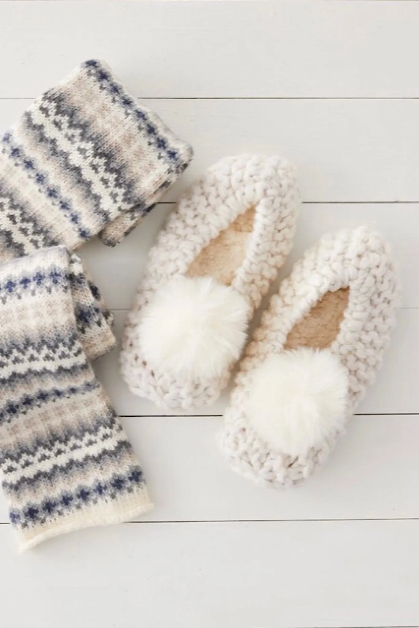 Pom Pom Slipper in Ivory