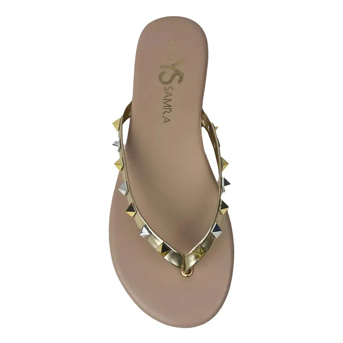 Rivington Sandal - Beige Metallic Studded