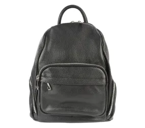 Rucsac casual, dama, ADA SHOES 23061, negru, piele naturala