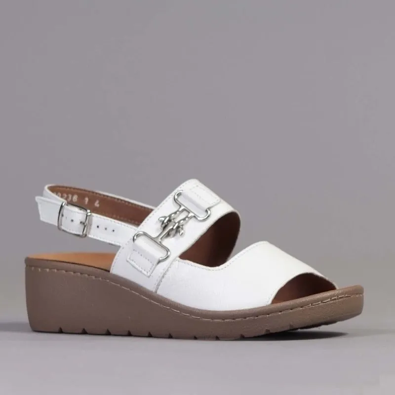 Slingback Sandal with Removable Footbed in White - 12532