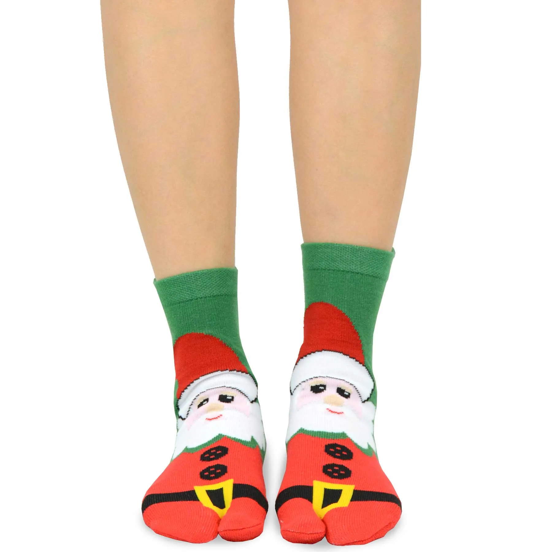 TeeHee Socks Women's Christmas Cotton Big Toe Santa 3-Pack (11705)