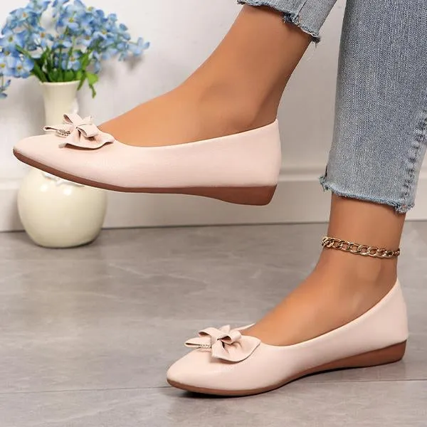 Women's Casual Bow Slip-on Flat Shoes 84945539S