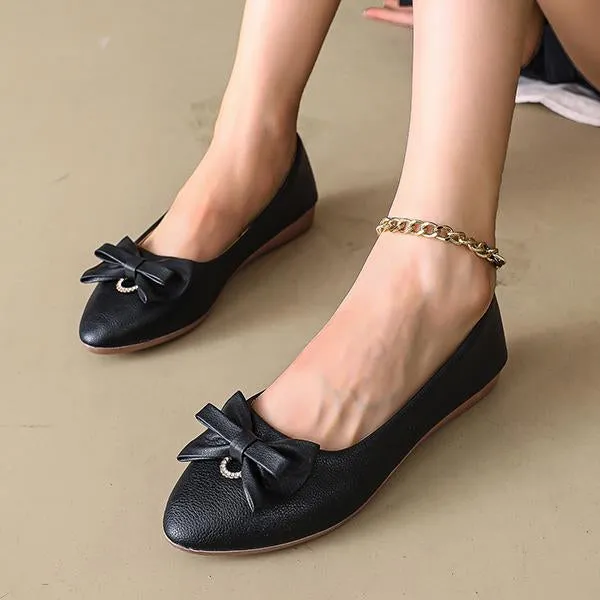 Women's Casual Bow Slip-on Flat Shoes 84945539S