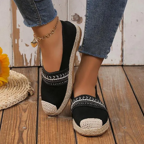 Women's Casual Ethnic Style Loafers Espadrille Shoes 12478113S