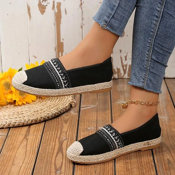 Women's Casual Ethnic Style Loafers Espadrille Shoes 12478113S