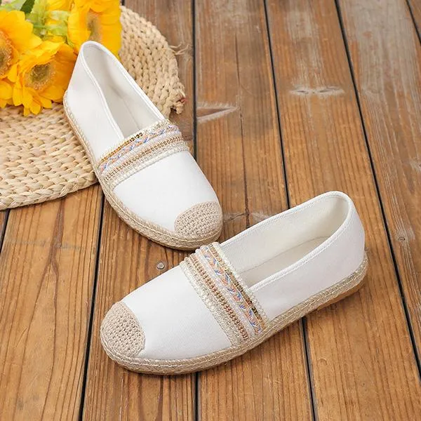 Women's Casual Ethnic Style Loafers Espadrille Shoes 12478113S