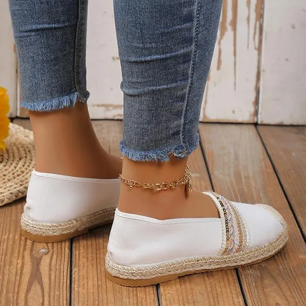 Women's Casual Ethnic Style Loafers Espadrille Shoes 12478113S