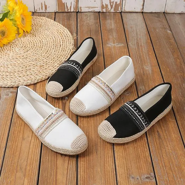 Women's Casual Ethnic Style Loafers Espadrille Shoes 12478113S