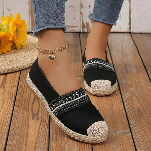 Women's Casual Ethnic Style Loafers Espadrille Shoes 12478113S