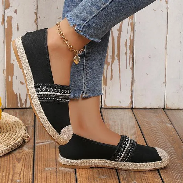 Women's Casual Ethnic Style Loafers Espadrille Shoes 12478113S