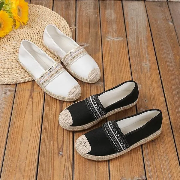 Women's Casual Ethnic Style Loafers Espadrille Shoes 12478113S