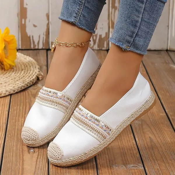 Women's Casual Ethnic Style Loafers Espadrille Shoes 12478113S