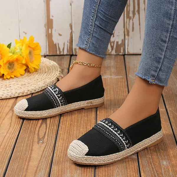 Women's Casual Ethnic Style Loafers Espadrille Shoes 12478113S