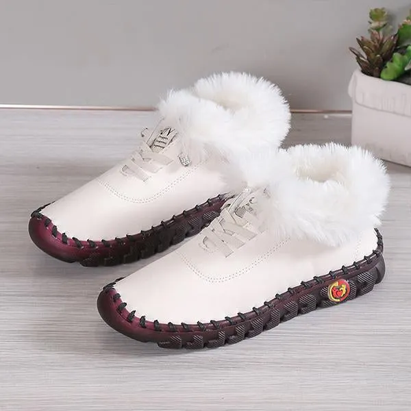 Women's Casual Flat Plush Soft-Soled Cotton Shoes 27914327S