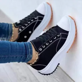 Women's Casual Lace-Up Canvas Shoes 13127332C