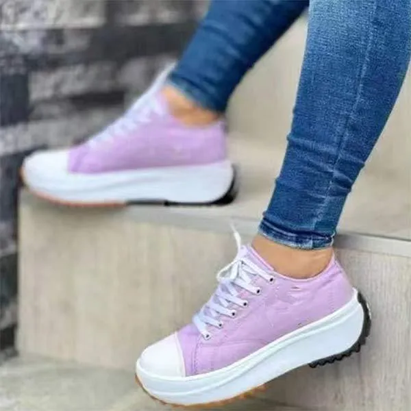 Women's Casual Lace-Up Canvas Shoes 13127332C