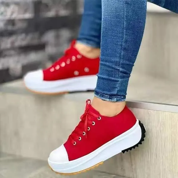 Women's Casual Lace-Up Canvas Shoes 13127332C