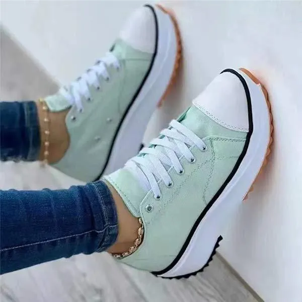 Women's Casual Lace-Up Canvas Shoes 13127332C