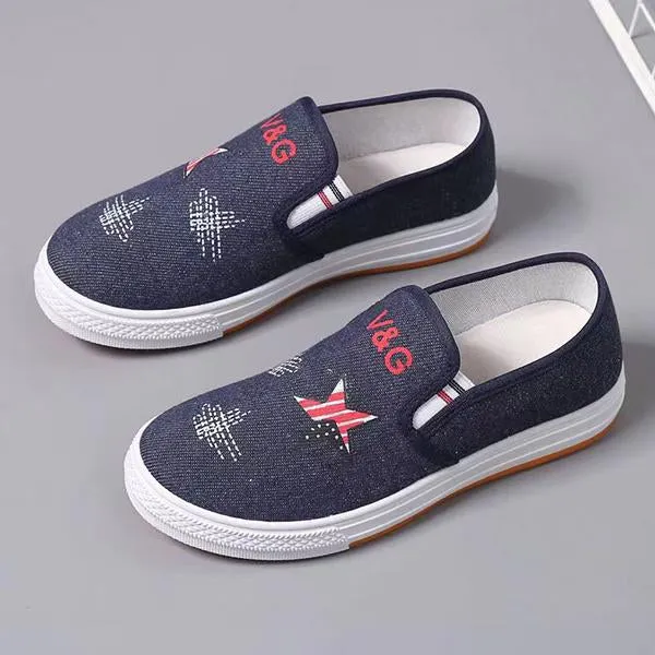 Women's Casual Slip On Flat Low Top Canvas Shoes 36933249C