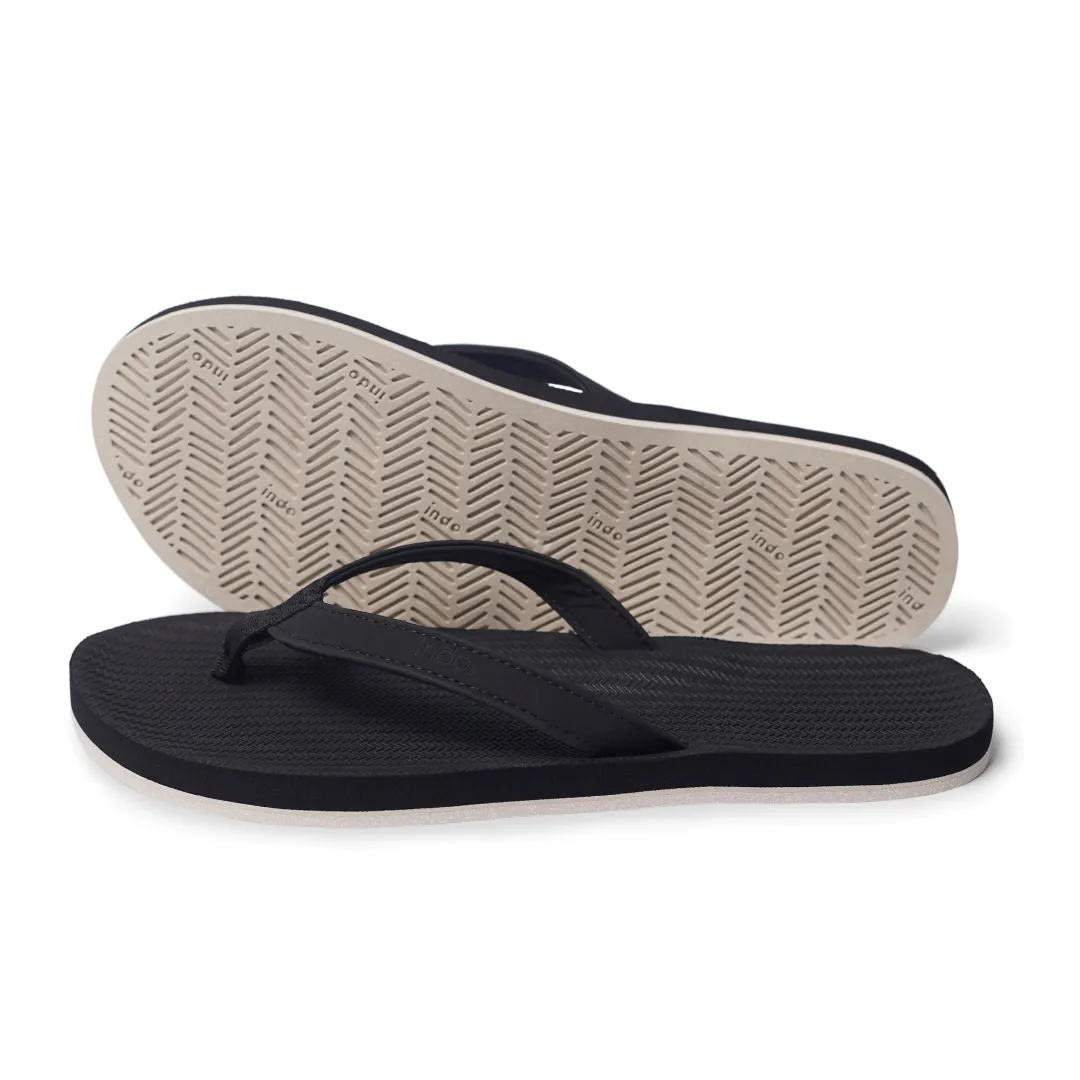 Women's Flip Flops Sneaker Sole - Black/Sea Salt Sole