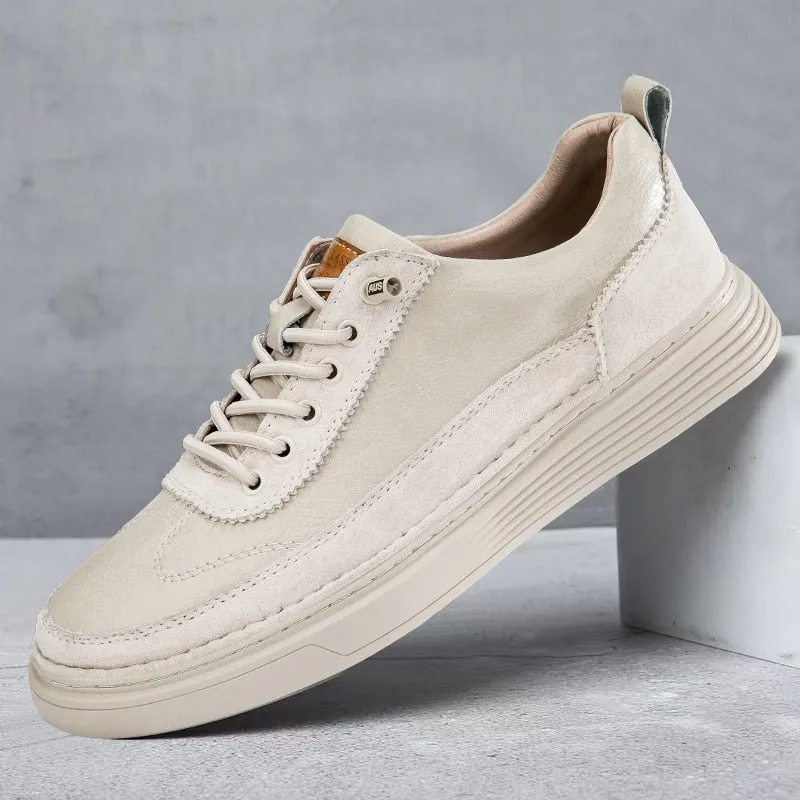 Xituodai  New Arrival Casual Shoes Men Luxury Brand Man Genuine  Leather White Sneakers Leisure Walk Italian Vulcanized Shoes Hollow Out