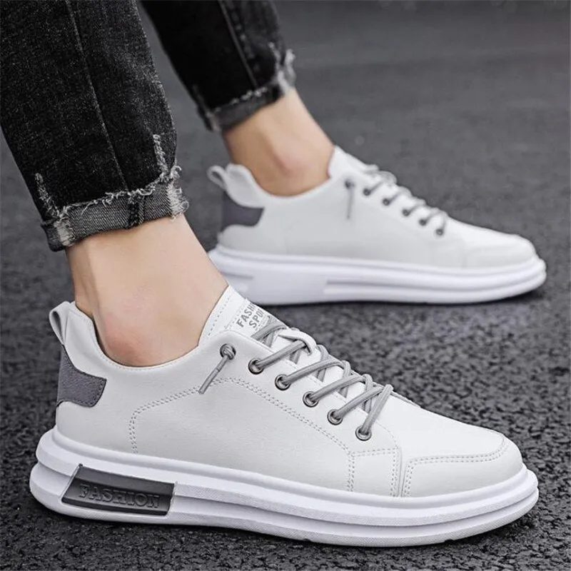 Xituodai  PU Leather Casual Sneakers for Men Non-slip White Shoes Vulcanized Trainers Male Fashion Outdoor Flats Sports Running Shoes