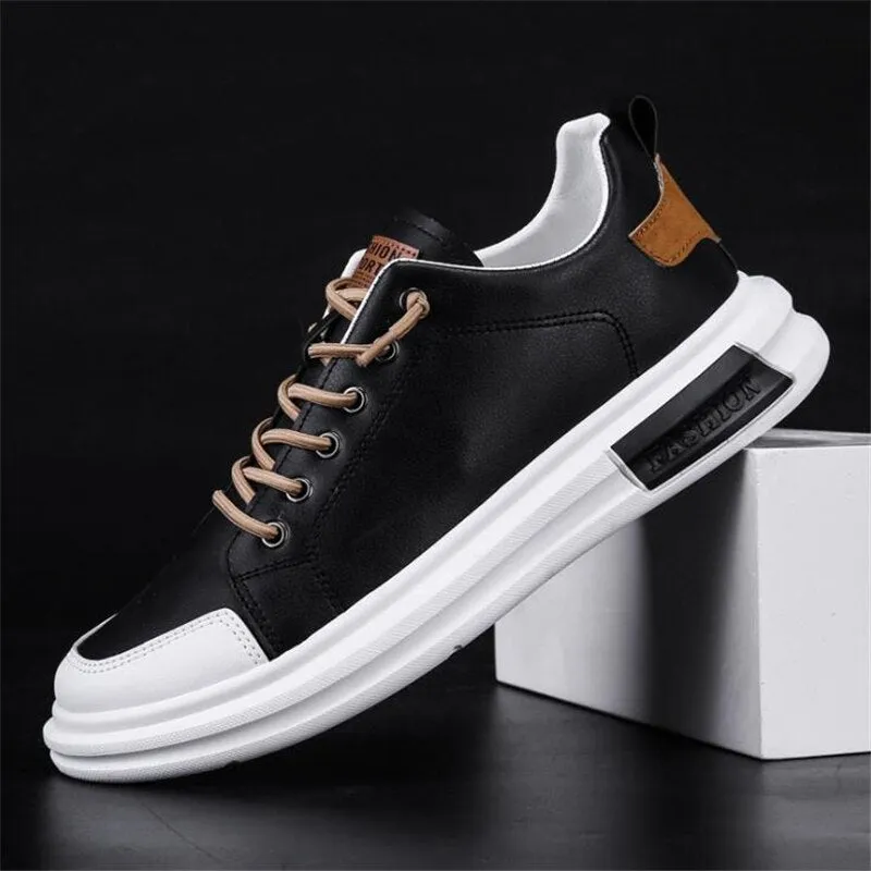 Xituodai  PU Leather Casual Sneakers for Men Non-slip White Shoes Vulcanized Trainers Male Fashion Outdoor Flats Sports Running Shoes