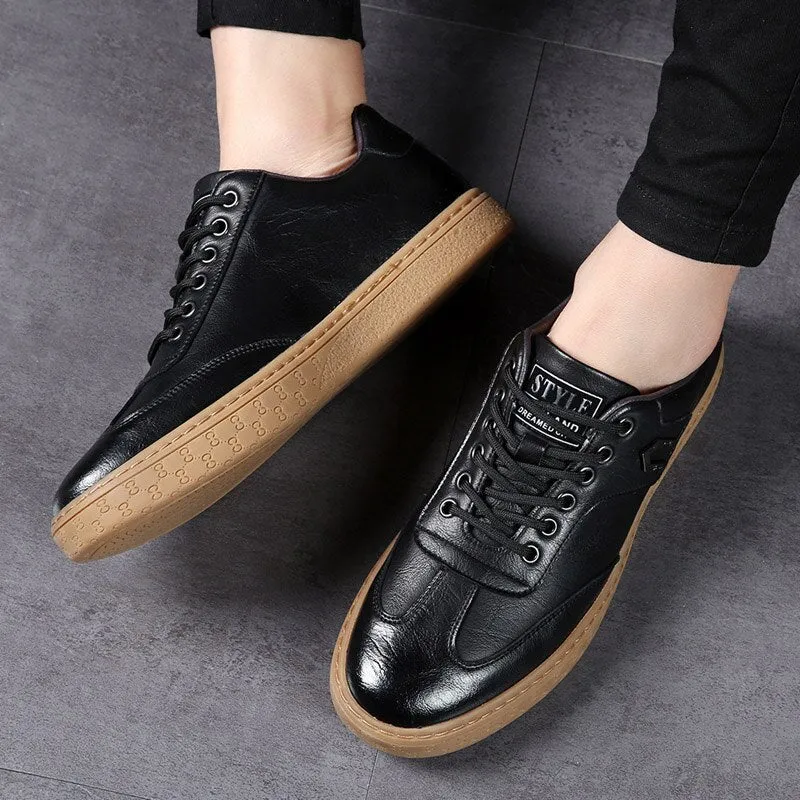 Xituodai  Spring Autumn New Men Shoes Fashion Casual Skateboard Shoes Men Leather Walking Work Oxfords Business Hip Hop Mens Sneakers