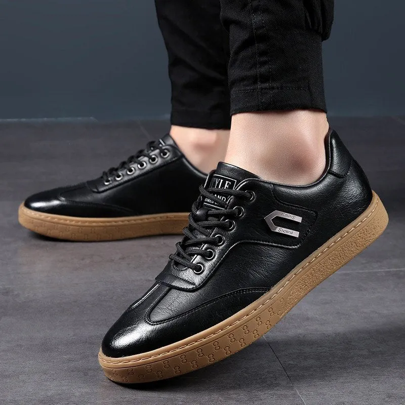 Xituodai  Spring Autumn New Men Shoes Fashion Casual Skateboard Shoes Men Leather Walking Work Oxfords Business Hip Hop Mens Sneakers