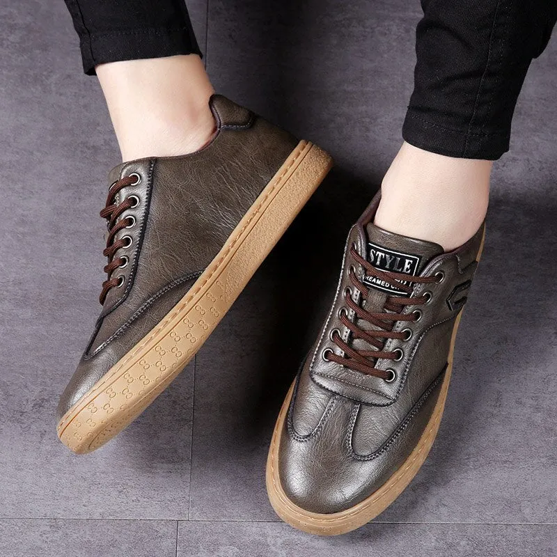 Xituodai  Spring Autumn New Men Shoes Fashion Casual Skateboard Shoes Men Leather Walking Work Oxfords Business Hip Hop Mens Sneakers